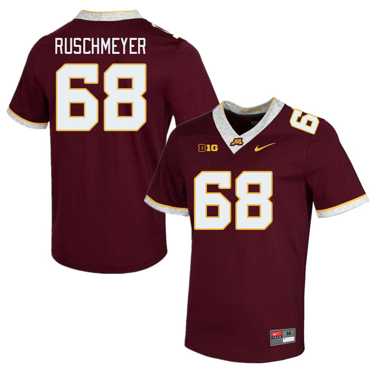 Men #68 Jackson Ruschmeyer Minnesota Golden Gophers College Football Jerseys Stitched-Maroon - Click Image to Close